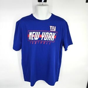New York Giants T Shirt Large NFL Football Blue Athletic Cut Team Apparel